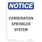 Signmission OSHA Notice, 7" Height, Combination Sprinkler System Sign, 7" X 5", Portrait OS-NS-D-57-V-10716 - alternate 1